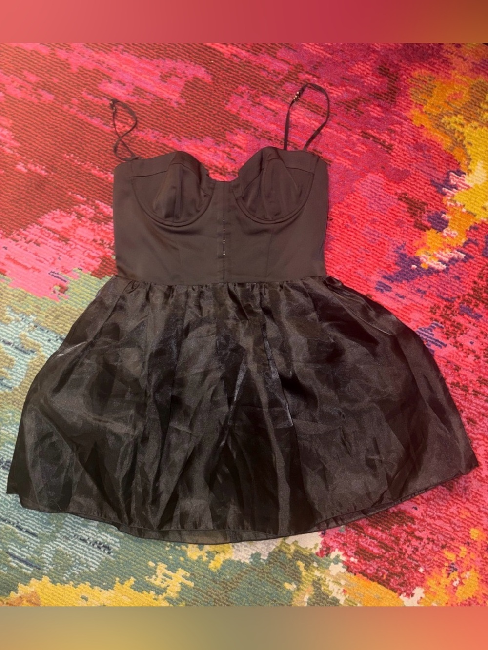 Oh Polly Black Spaghetti-Strap Party Dress for Girls